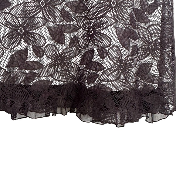 Y2K Whimsygoth Brown / cream‎ Lace overlay Dress w/tule ruffle bottom fairycore - Picture 10 of 15